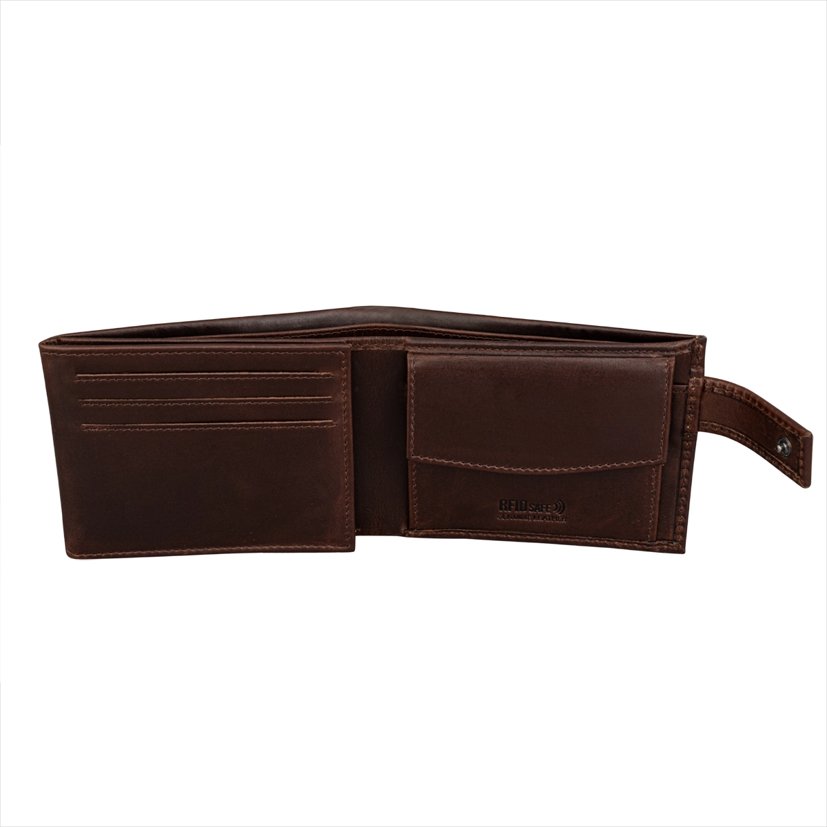 Carteira de Homem em Pele com Porta-moedas e Anti-RFID