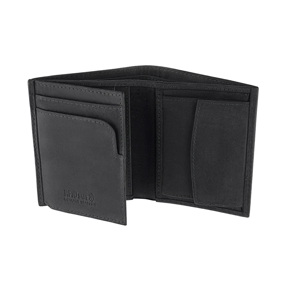 Carteira de Homem em Pele com Porta-moedas e Anti-RFID