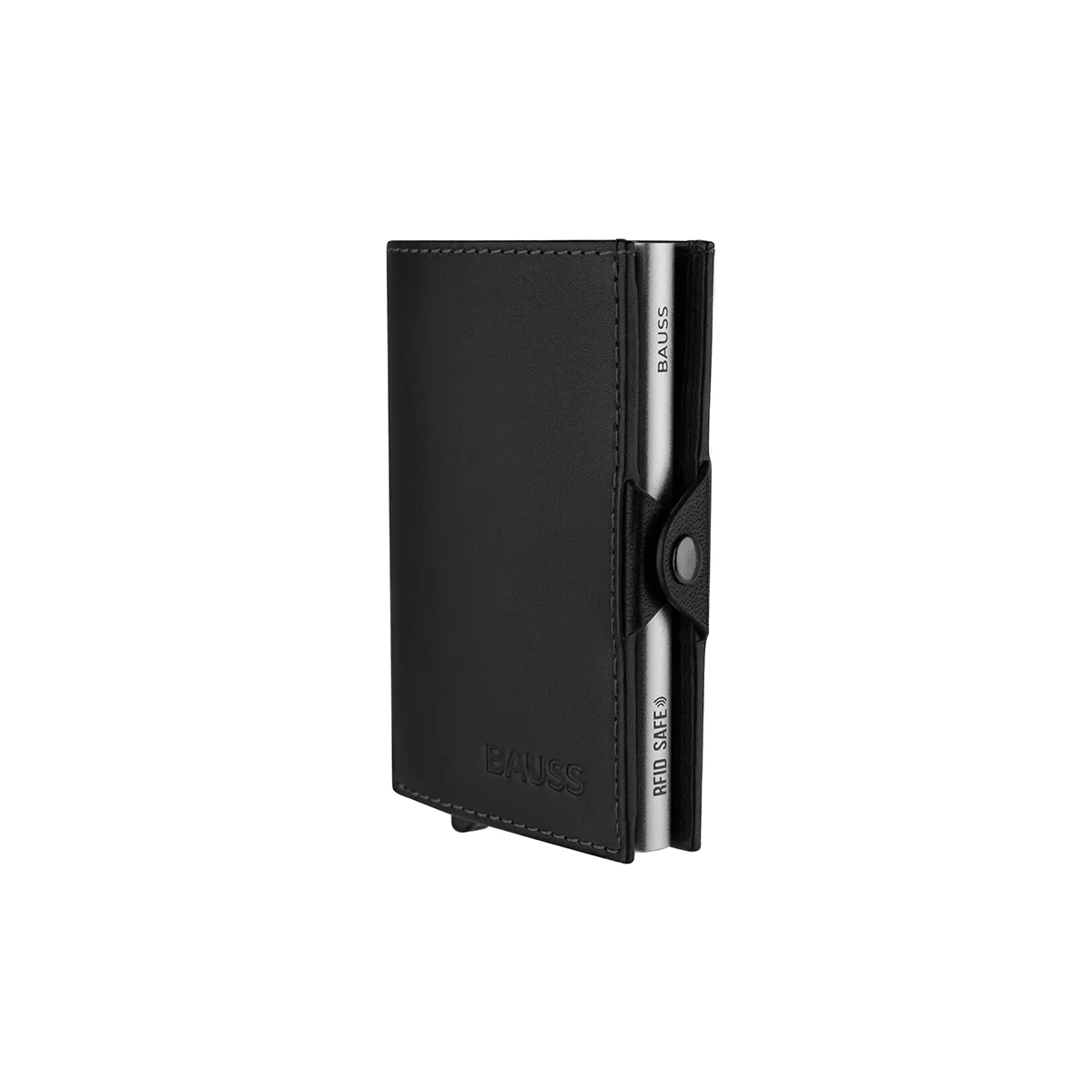Porte-Cartes en Cuir et Aluminium Anti-RFID avec Porte-Monnaie