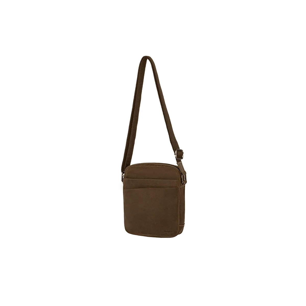Bolsa Tiracolo Grande de Homem em Pele com Fecho Interior