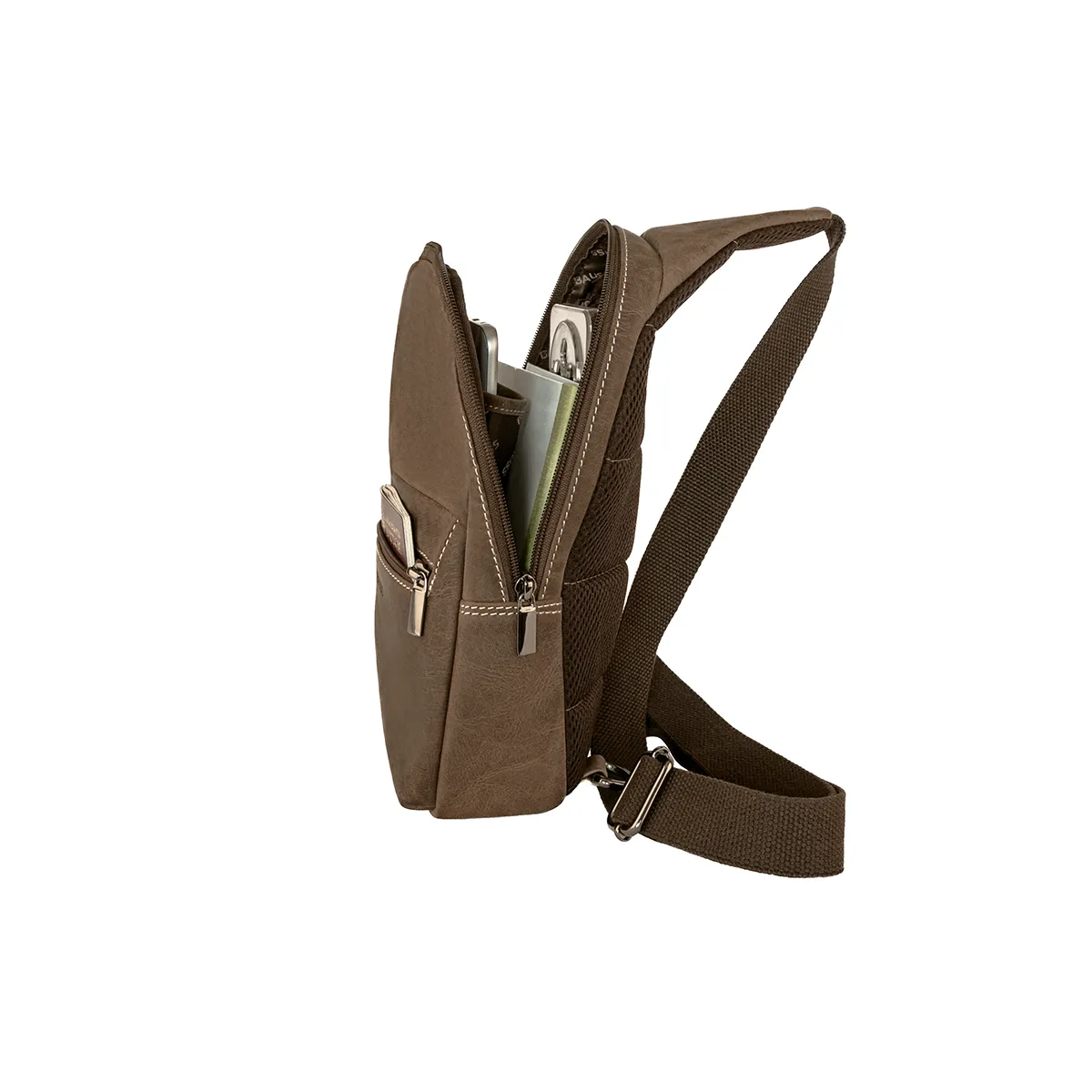 Bolsa Tiracolo Desportiva para Homem em Pele