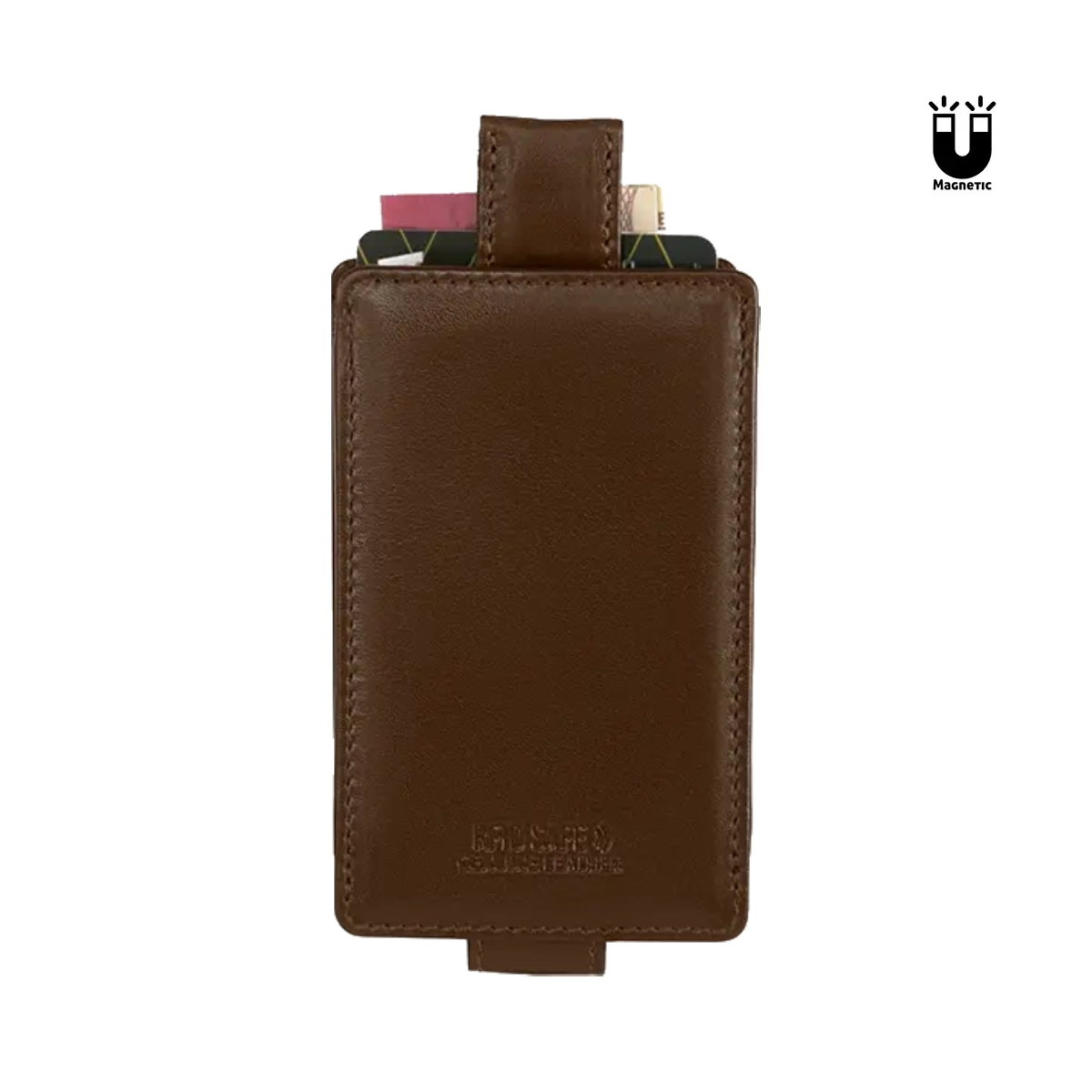 Carteira Multifunções em Pele com Anti-RFID e Magnetismo